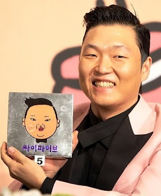 Psy Korea review with animated self