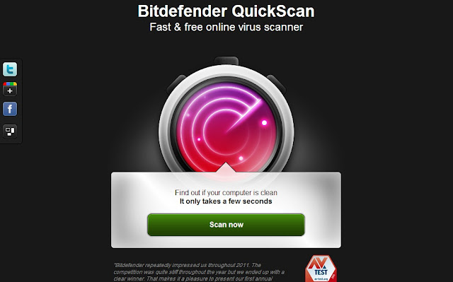 Bitdefender QuickScan  وهو لعمل فحص للكمبيوتر ويتخذ الاجراءات المناسبة لتنظيفه