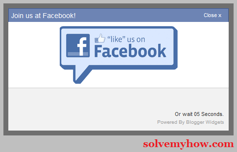 popup for facebook like box with timer