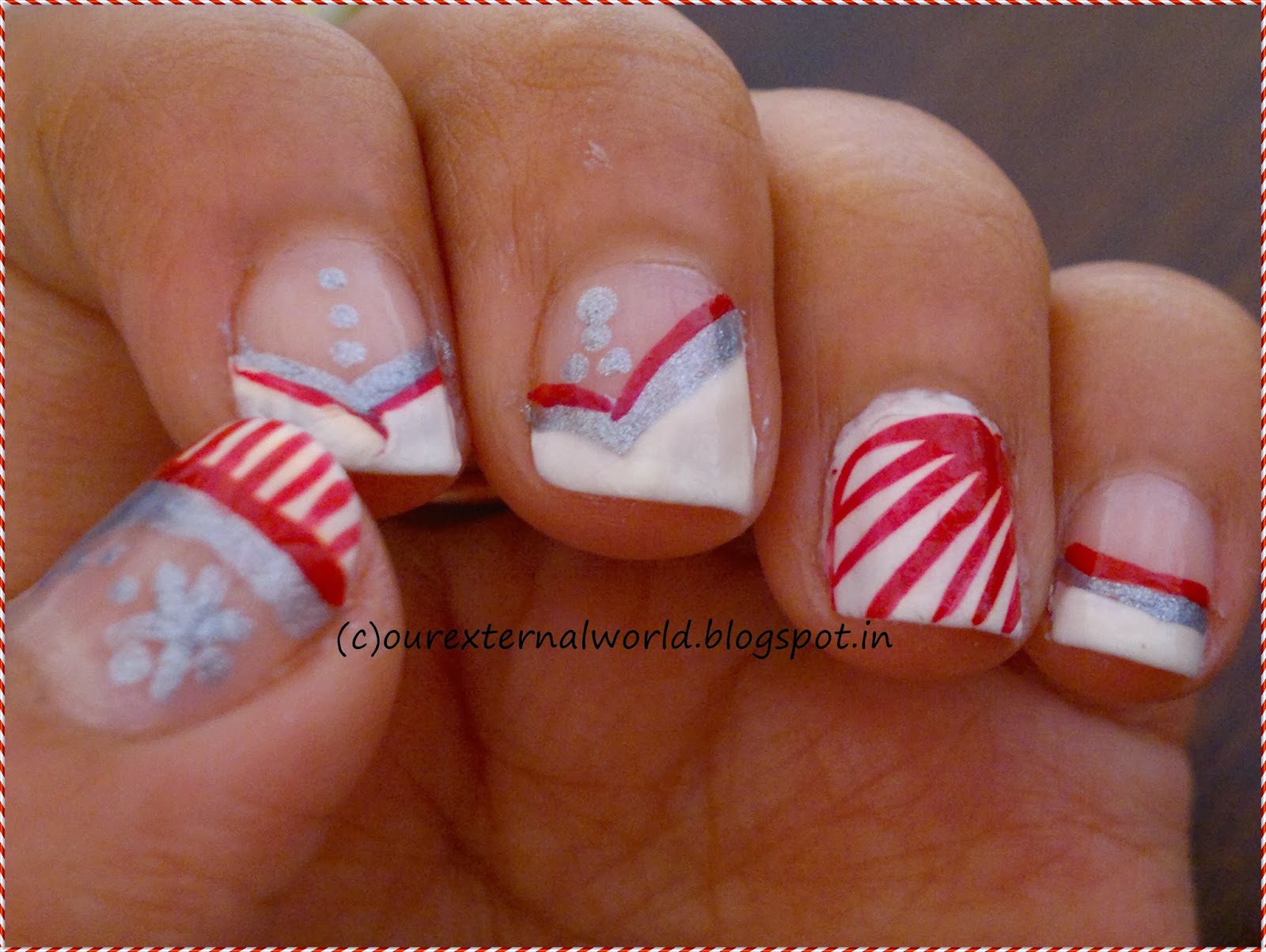 1. Candy Cane Nail Art Designs for Christmas - wide 4