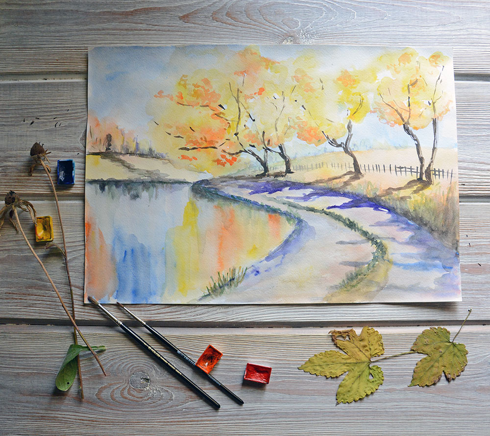 Из бумаги и не только...: Акварель. Пейзажи