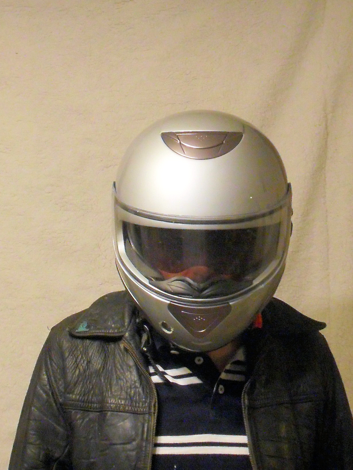 Richard in a Hat Crash Helmet