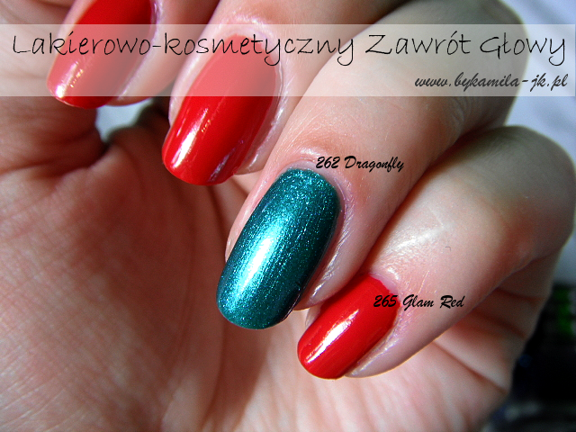 My Secret lakier Glam & Shine 262 Dragonfly 265 Glam Red Natura zielony błyszczący czerwony kremowy bez drobinek