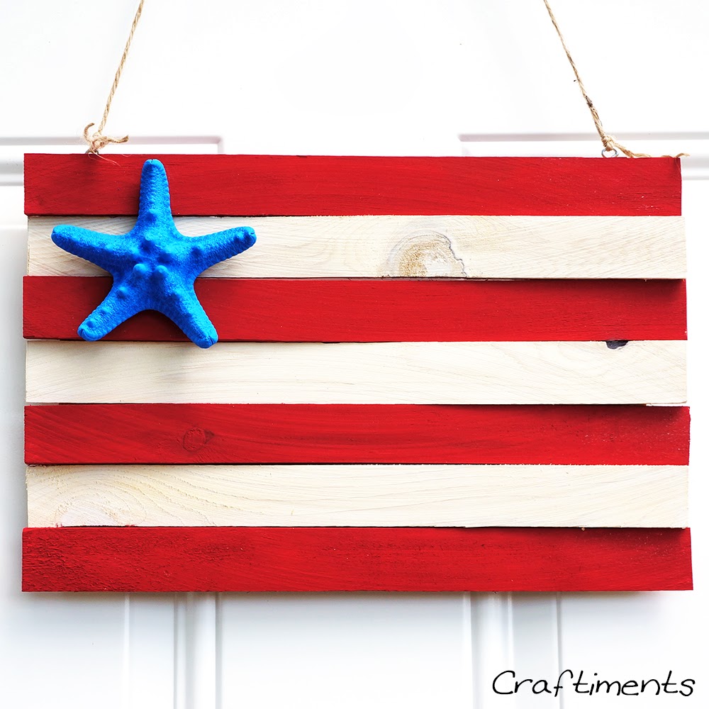 Patriotic+wood+shim+and+starfish+flag+1