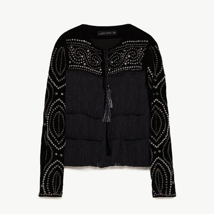 chaqueta terciopelo flecos