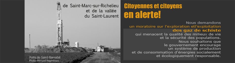 Citoyennes et citoyens  de Saint-Marc-sur-Richelieu et de la vallée du Saint-Laurent en alerte