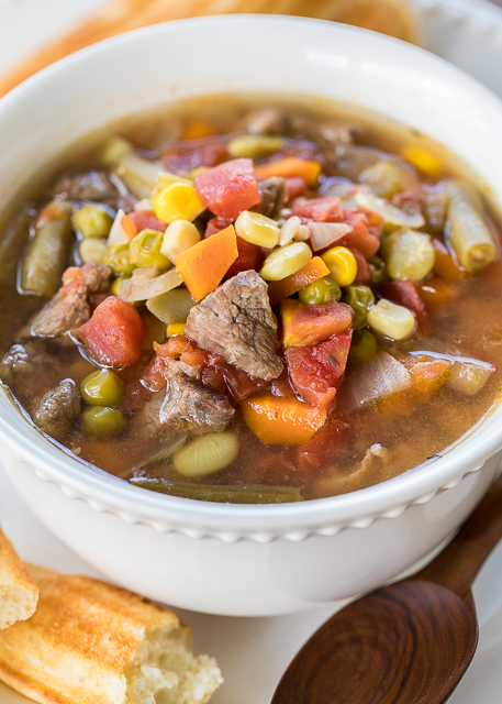 Slow Cooker Chunky Beef Vegetable Soup | Plain Chicken®