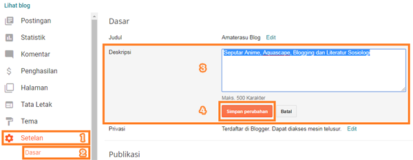 CARA MEMBUAT DESKRIPSI BLOG cara membuat deskripsi blog supaya tampil di halaman penelusuran google.