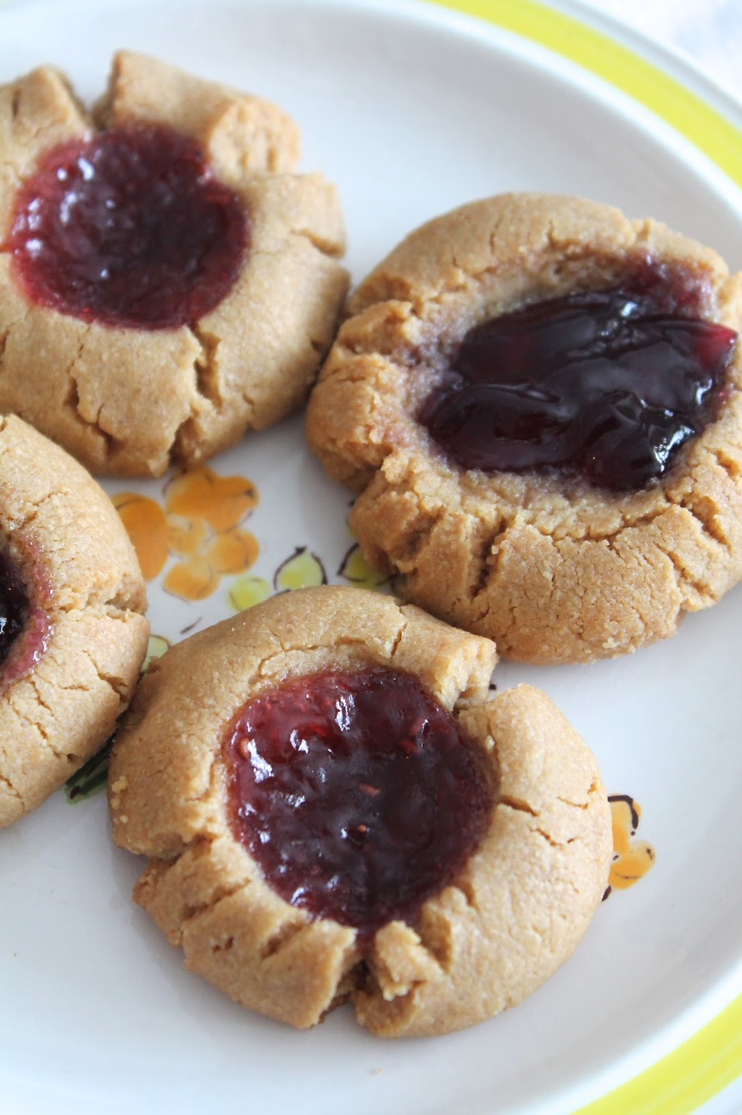 Savory Moments Peanut butter & jelly thumbprint cookies