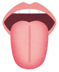 いろいろな色の舌のイラスト（白）