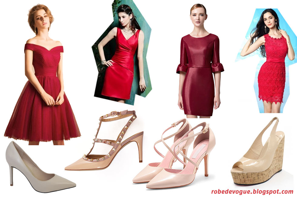 robes rouges et ces chaussures assortis