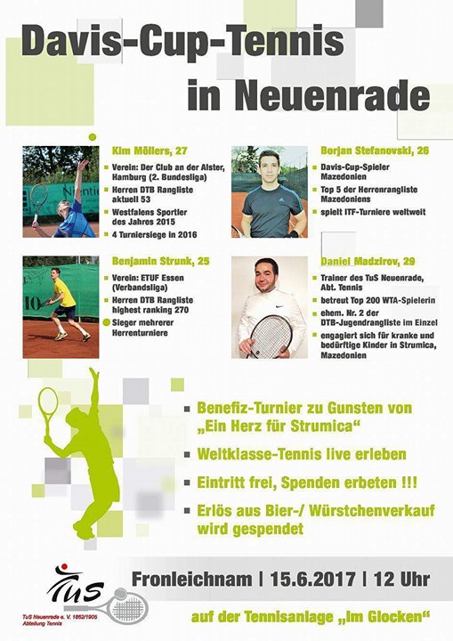 Tennis: Benefizturnier Ein Herz für Strumica in Neuenrade