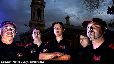 Members of Victorian UFO Action - Mike Hodges, Paul Dean, Ben Hurle, Amy Kay and Ivan Rigoni