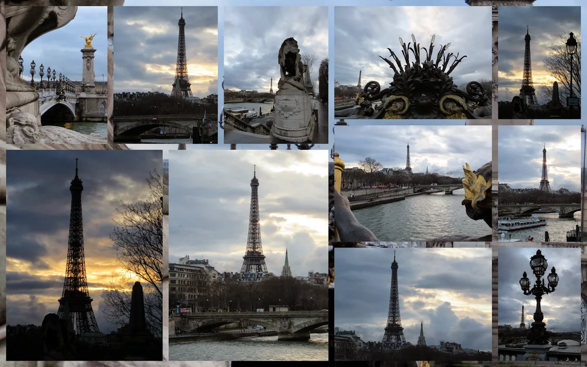 Valentine's Day Weekend in Paris - Sunset over the Eiffel Tower from Pont Alexandre III