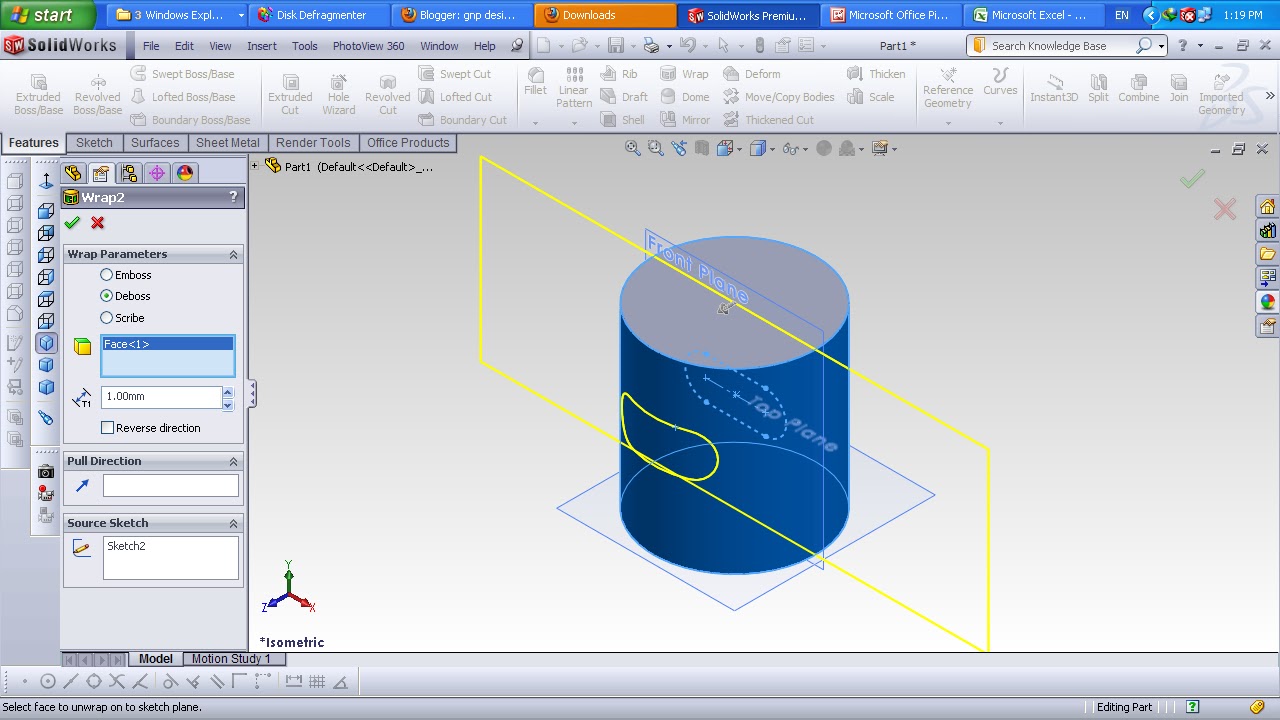 gnp design: Solidworks Tutorial - Wrap Feature