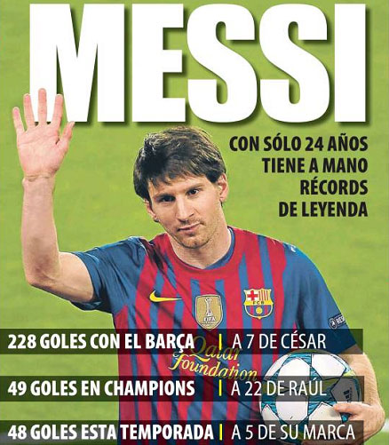 5 goles de Messi en un partido de Champions