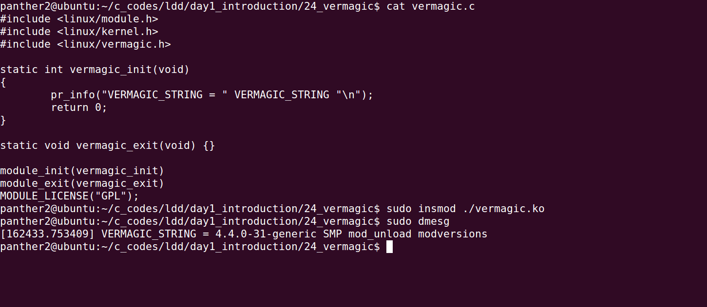 vermagic in Linux Device Driver