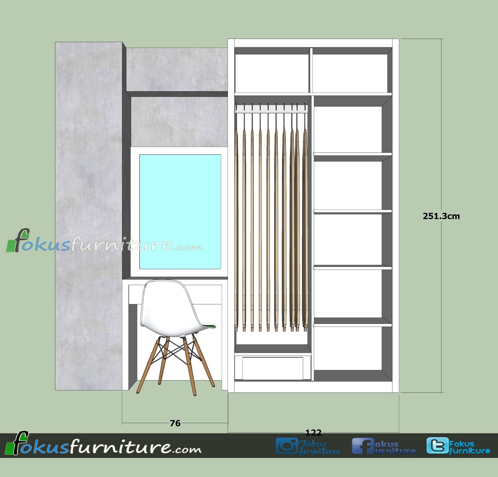 35+ Ukuran Lemari Pakaian 2 Pintu Minimalis, Paling Top