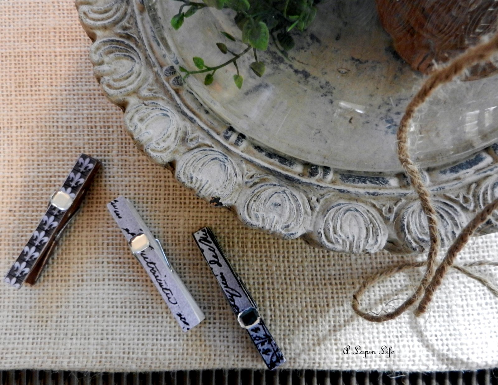 A Lapin Life French Bling Wood Clothespins