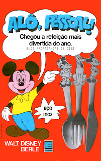 propaganda Talheres Disney da Berle  - 1978.  os anos 70; propaganda na década de 70; Brazil in the 70s, história anos 70; Oswaldo Hernandez;