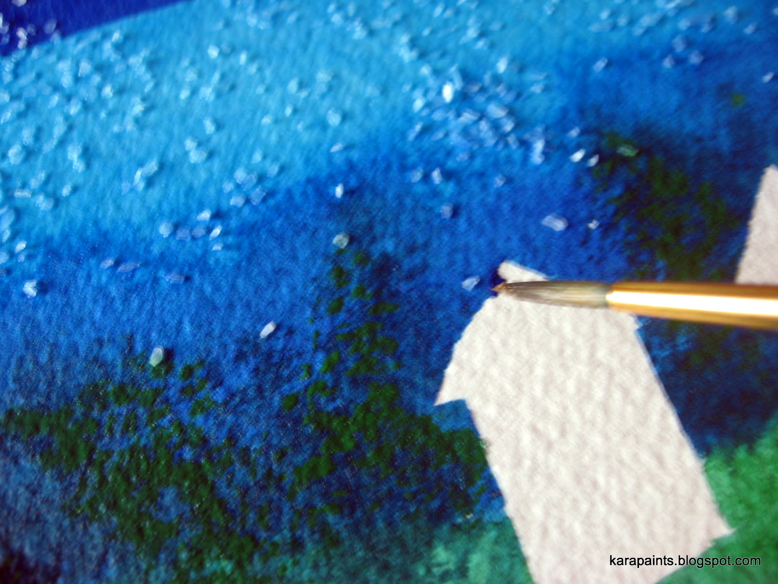 Kara Paints Watercolor tutorial, wetondry