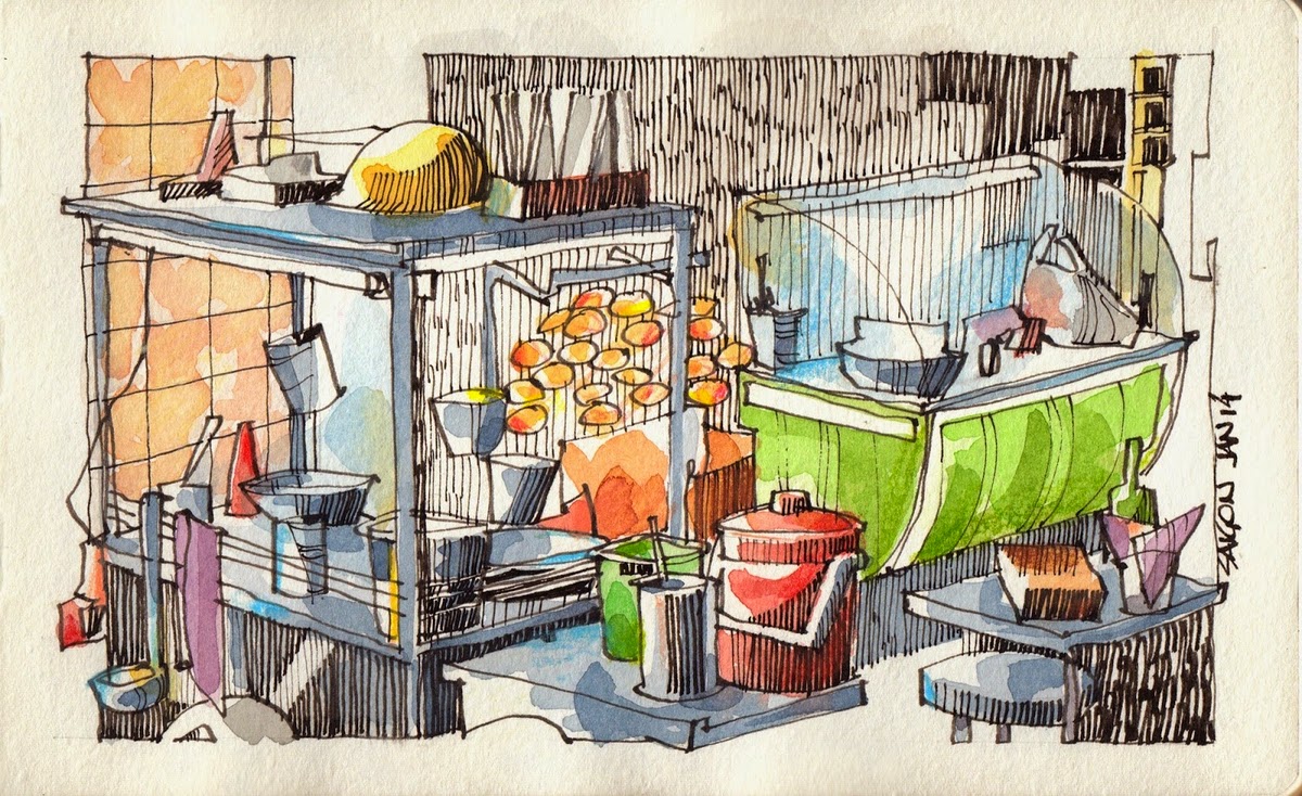 13-Street-Vendor-Jorge-Royan-Drawings-Sketches-of-Travel-Logs-www-designstack-co