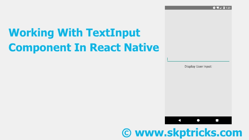 Working With TextInput Component In React Native | SKPTRICKS