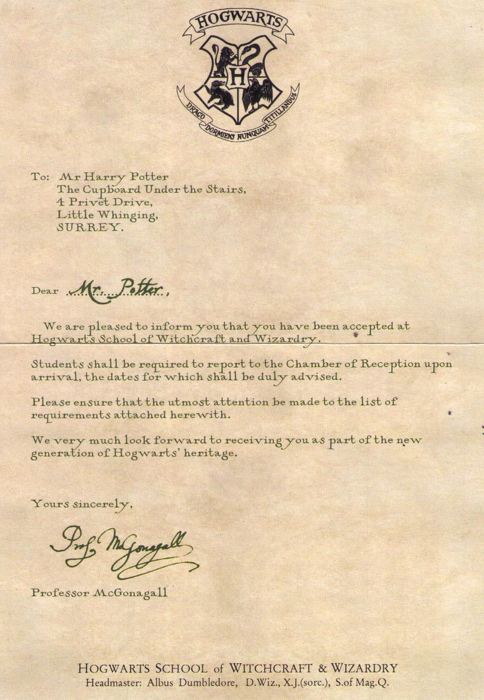 Hogwarts Always: A carta de Hogwarts