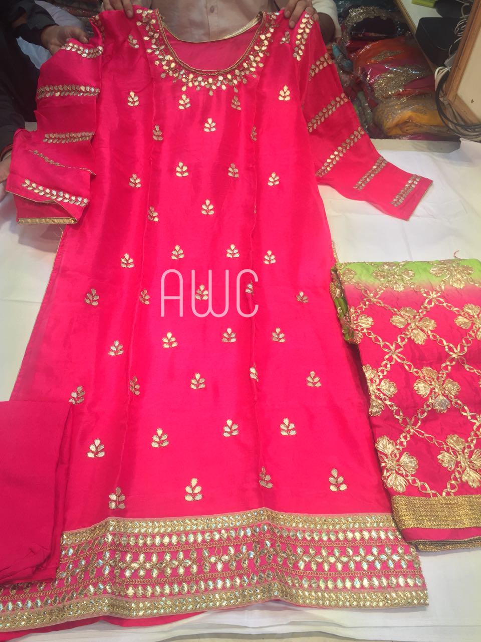 Rajasthani Gota Patti work Suits Pure silk gota patti heavy work suits for order call or