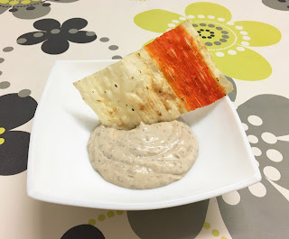 Crunchy surimi with anchovy pate