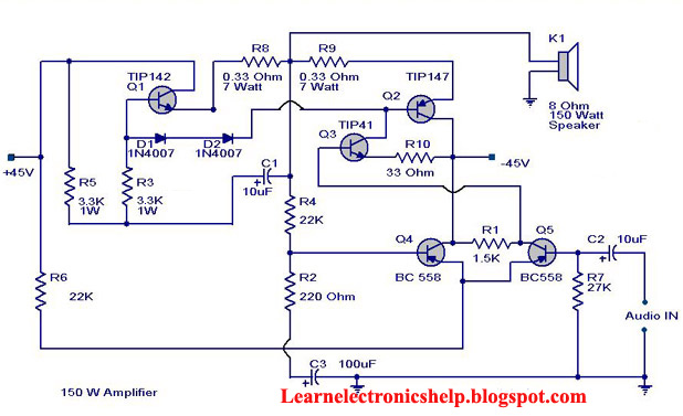 Amplifier Circuit Diagram | Learn Basic Electronics,Circuit Diagram