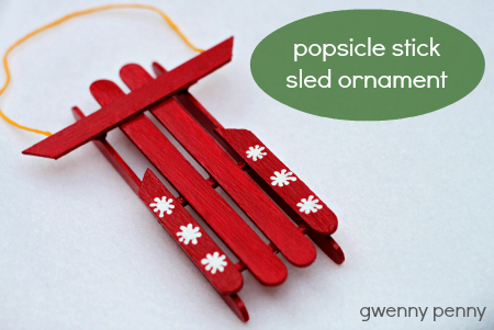 Gwenny Penny: Popsicle Stick Sled Ornament Tutorial