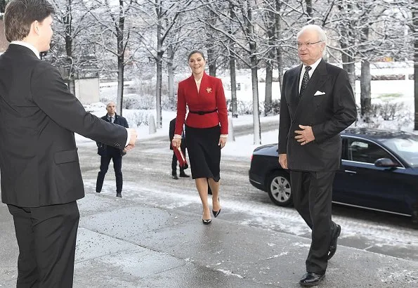 King Carl XVI Gustaf and Crown Princess Victoria attended the seminar at Riksdag