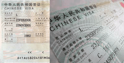 status visa china yang sudah tertempel di paspor