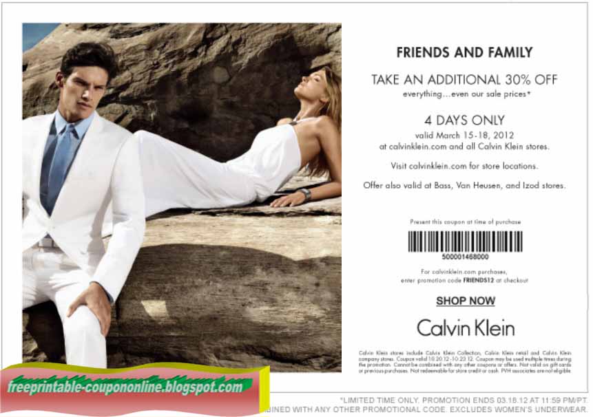 Calvin klein discount coupon