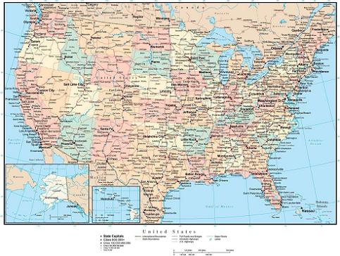 Mapa drogowa USA