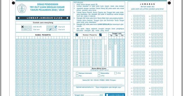 Download Ljuk Pg Dan Isian Lembar Jawaban Ujian Komputer Dan Lembar Jawaban Isian Tryout Us Kelas Vi Sekolah Dasar Tahun Pelajaran 2018 2019 Guru Jumi