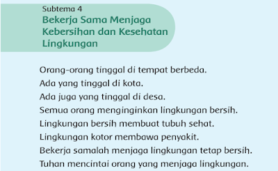 Subtema 4 Bekerja Sama Menjaga Kebersihan dan Kesehatan Lingkungan Subtema 4 Bekerja Sama Menjaga Kebersihan dan Kesehatan Lingkungan