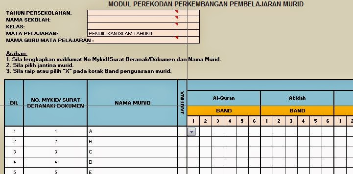 Borang Perekodan Pbd Bahasa Melayu Tahun 3 - ringkasborang