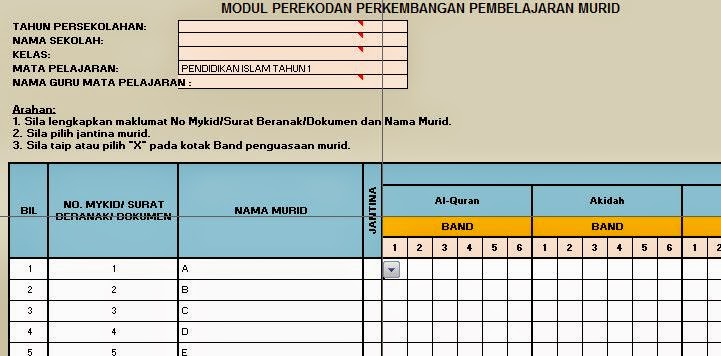 Borang Pbd Pendidikan Islam Tahun 4