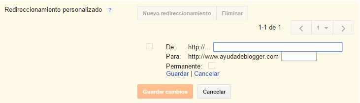 ¿Para qué sirve el redireccionamiento personalizado de mi blog de Blogger?