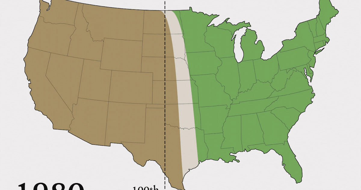 The 100th Meridian has shifted 140 miles east