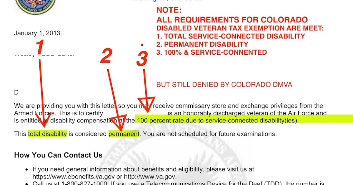 ALL COLORADO TOTALLY DISABLED VETS NEED THE DISABLED VETERAN PROPERTY TAX EXEMPTION Has a