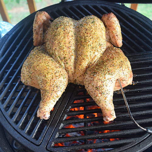 How to grill whole chicken on a kamado grill best way.