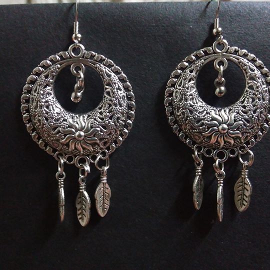 Silver oxidised earrings DJ007
