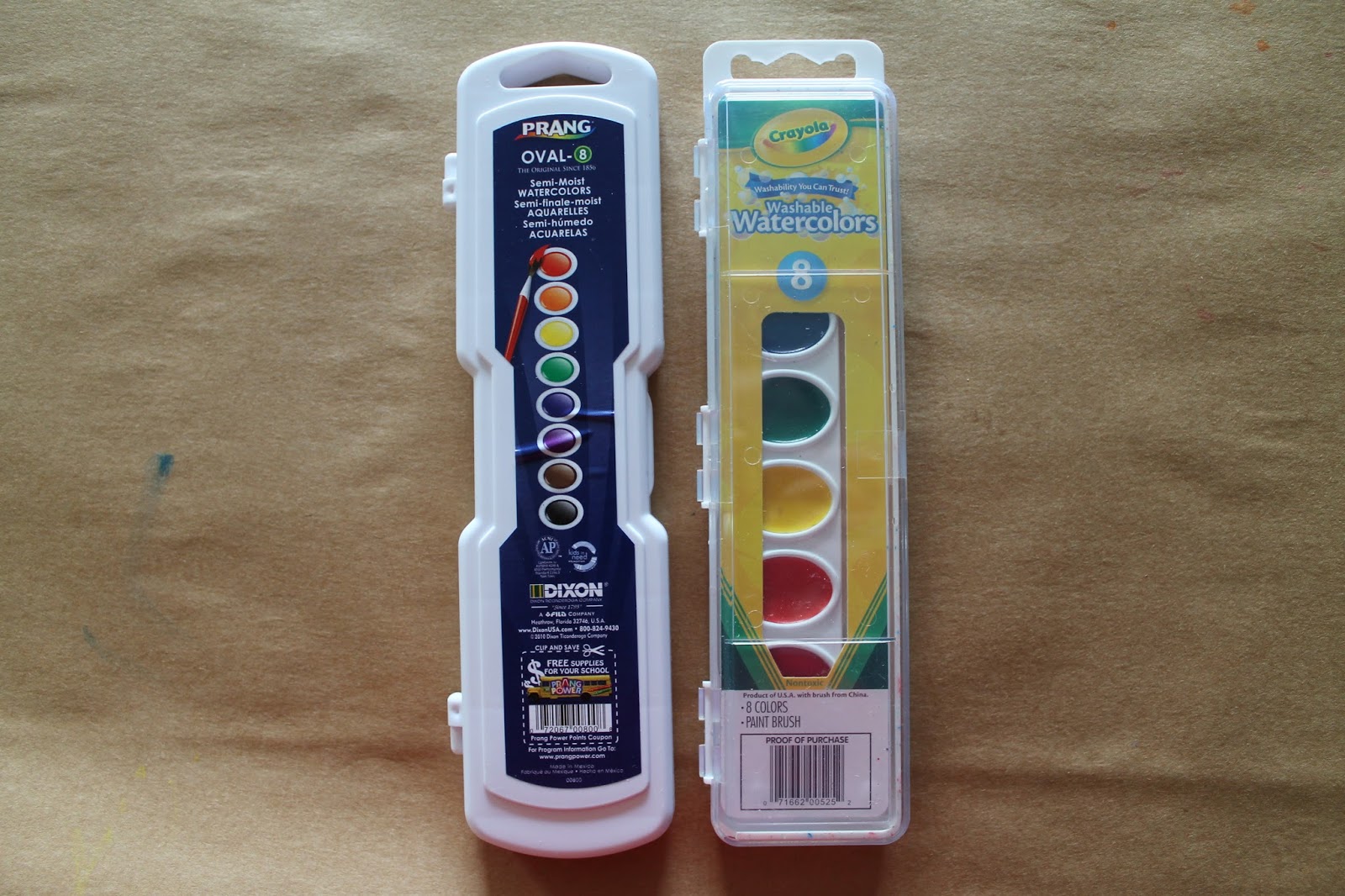Mini Matisse: Comparing Products: Prang Watercolors vs. Crayola Watercolors