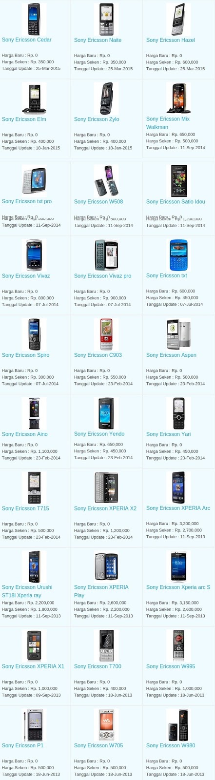 Harga Hp Terbaru Sony Ericsson Agustus 2016 Harga Hp Terbaru Sony Ericsson Agustus 2016