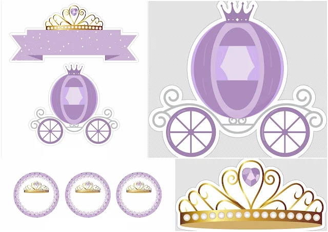 Princesa en Lila: Toppers para Tartas, Tortas, Pasteles, Bizcochos o Cakes para Imprimir Gratis. 