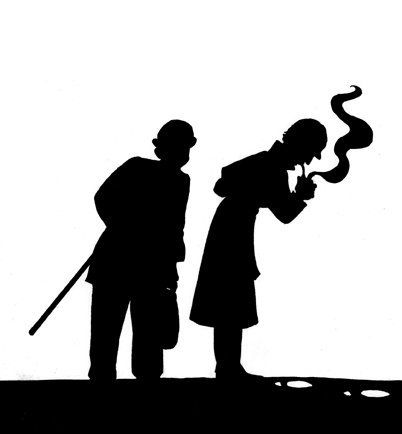 Siluetas de Holmes y Watson