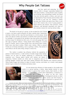 321 Learn English.com: Reading: Why people get tattoos (Level: B1)